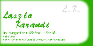 laszlo karandi business card